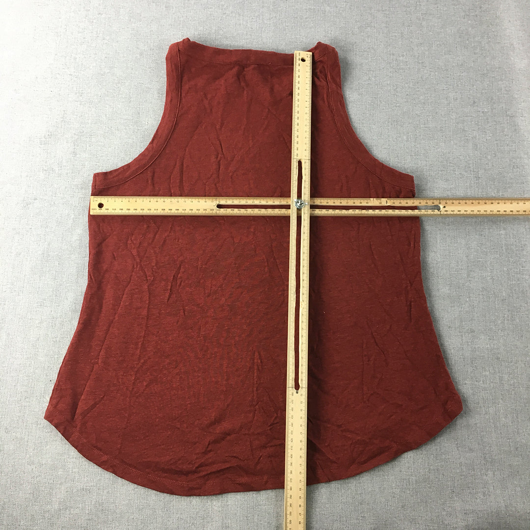 Witchery Womens Linen Tank Top Size S Red Sleeveless Shirt