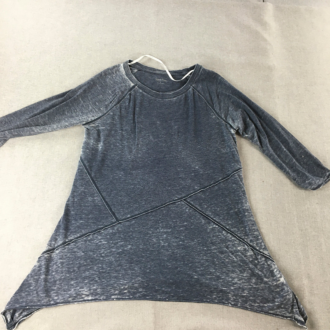 Calvin Klein Performance Womens Pullover Shirt Size L Blue Stone Wash