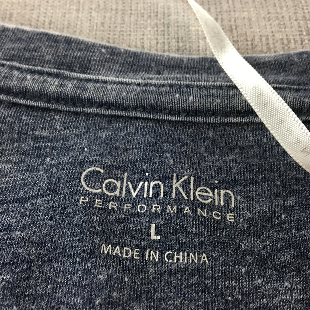 Calvin Klein Performance Womens Pullover Shirt Size L Blue Stone Wash