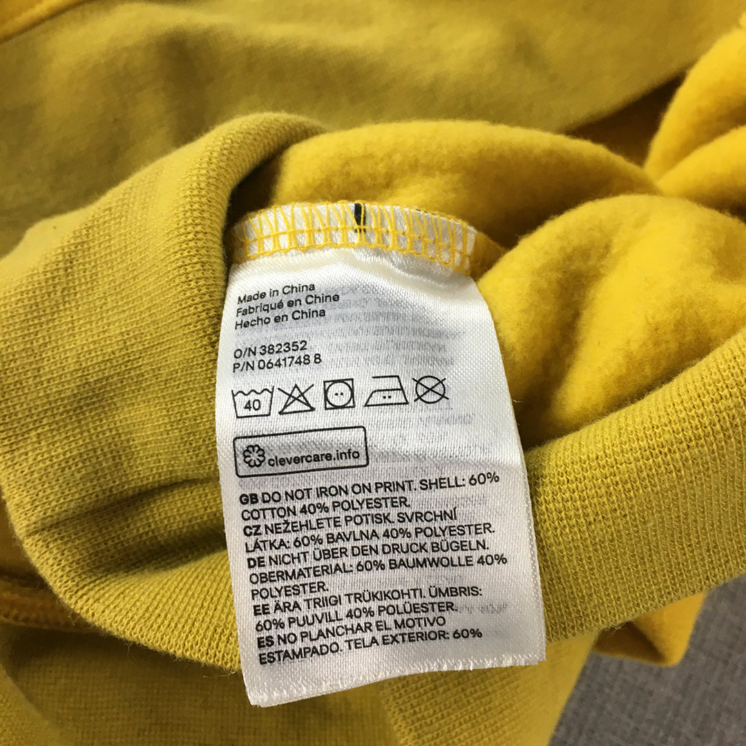 H&M Mens Sweater Size M Yellow Crew Neck New York USA Pullover Jumper