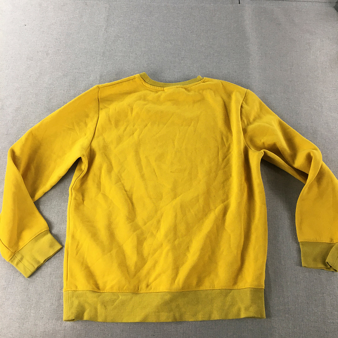 H&M Mens Sweater Size M Yellow Crew Neck New York USA Pullover Jumper