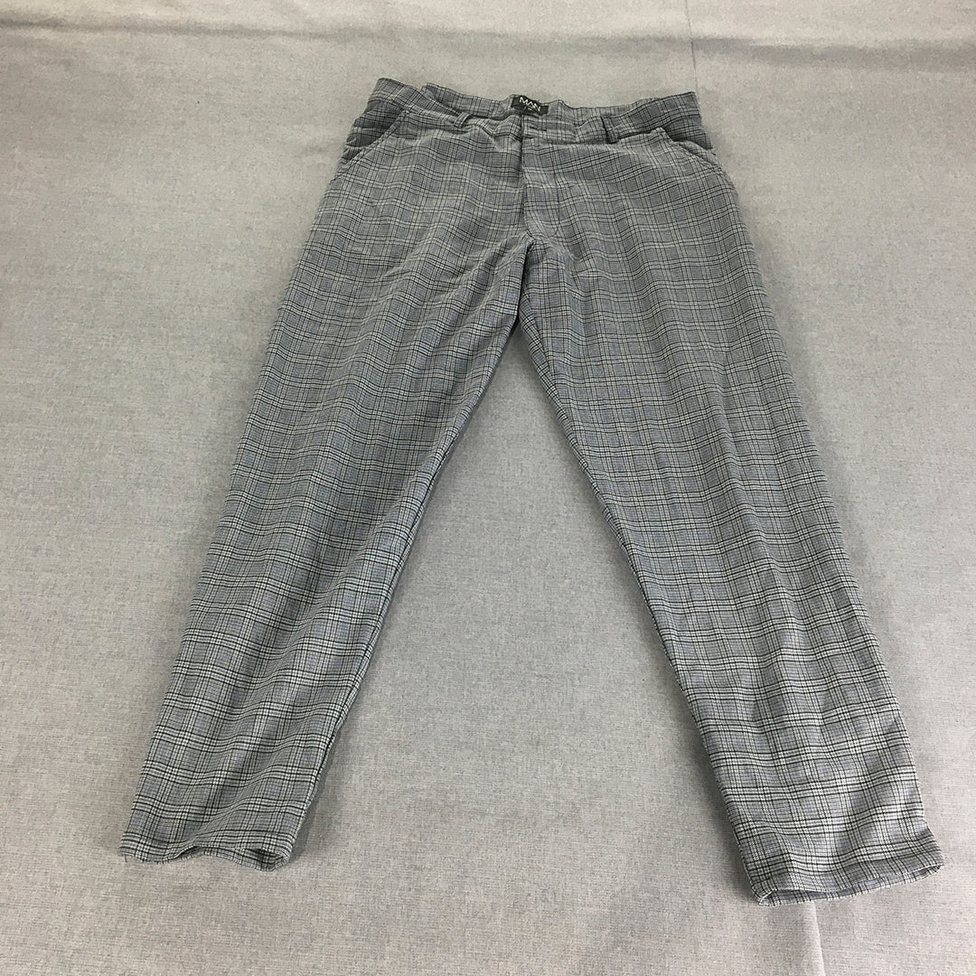 Boohoo Man Dress Pants Size M Grey Houndstooth Pockets Straight