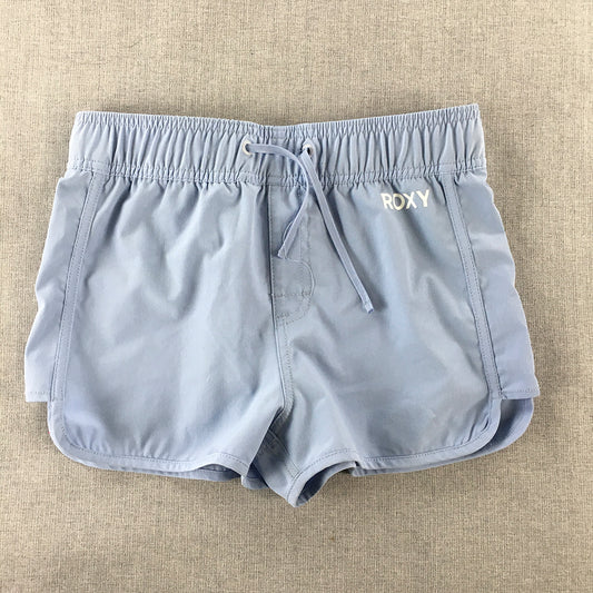 Roxy Womens Shorts Size 12 Blue Drawstring Logo Elastic Waist