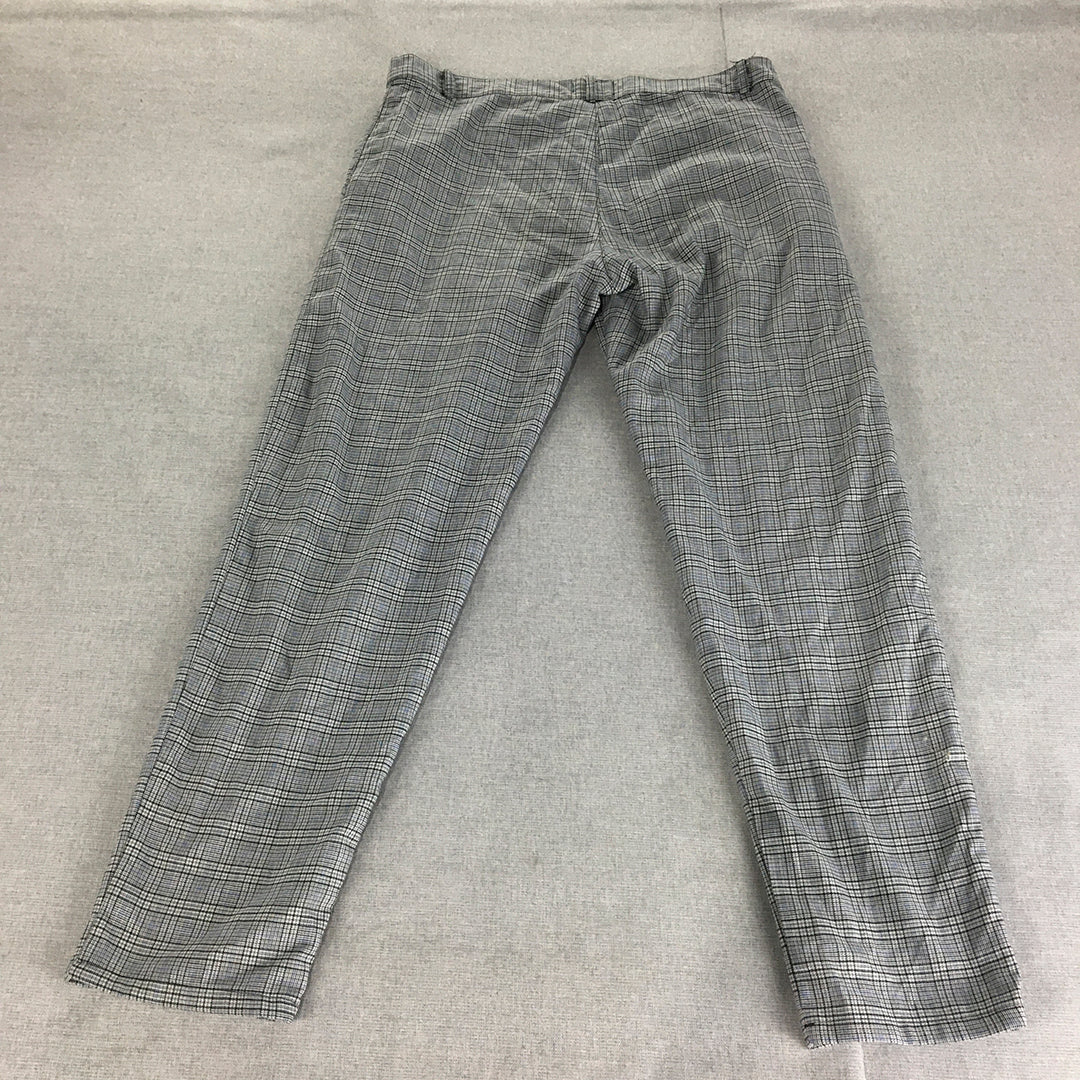 Boohoo Man Dress Pants Size M Grey Houndstooth Pockets Straight