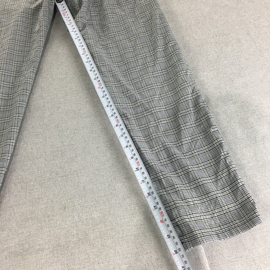 Boohoo Man Dress Pants Size M Grey Houndstooth Pockets Straight