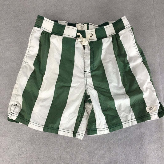 Common Need Mens Shorts Size L Green White Drawstring Pockets