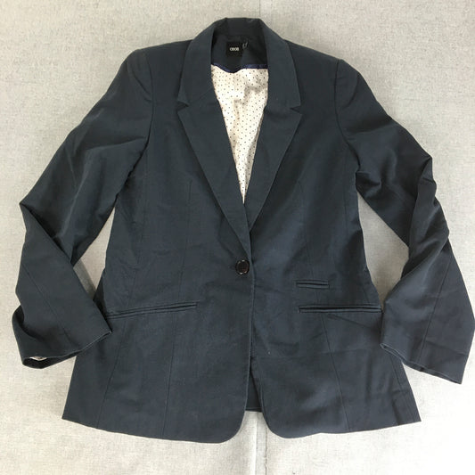 Asos Womens Blazer Size 8 Blue Button Collared Jacket