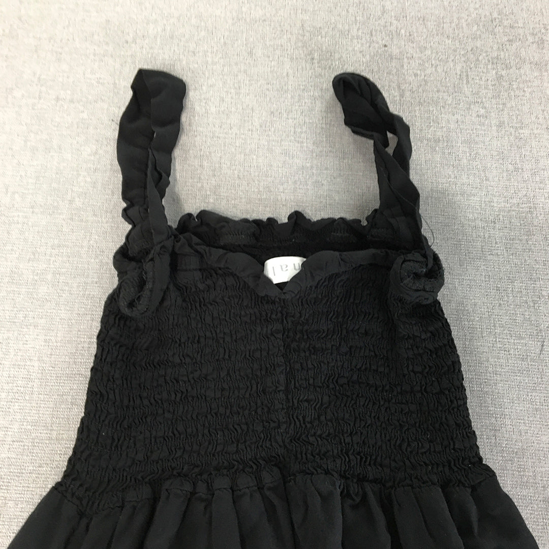 Malibu Womens Mini Dress Size 10 Black Fit & Flare Pleated Sleeveless