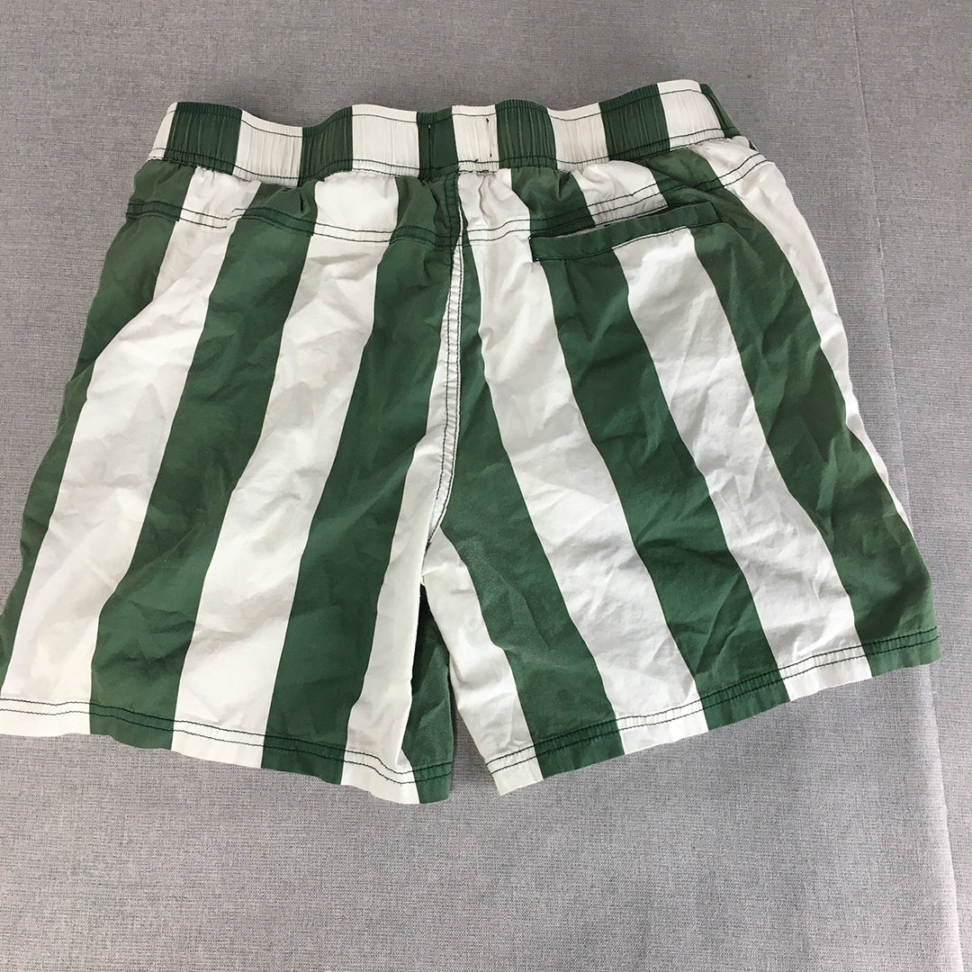 Common Need Mens Shorts Size L Green White Drawstring Pockets