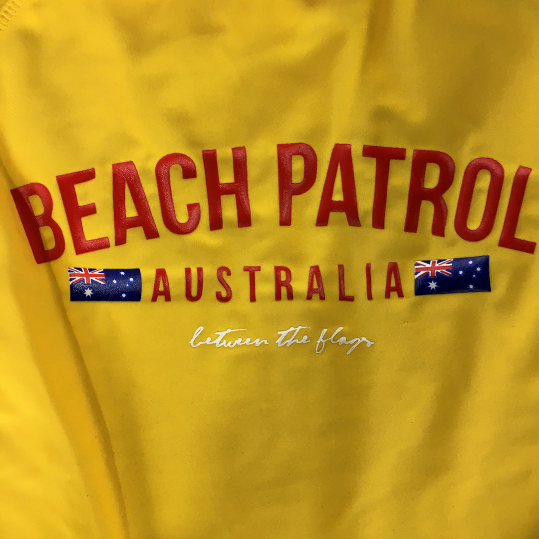 Beach Patrol Australia Kids Rash Vest Size 4 Toddler Yellow Surf Swim Rashie