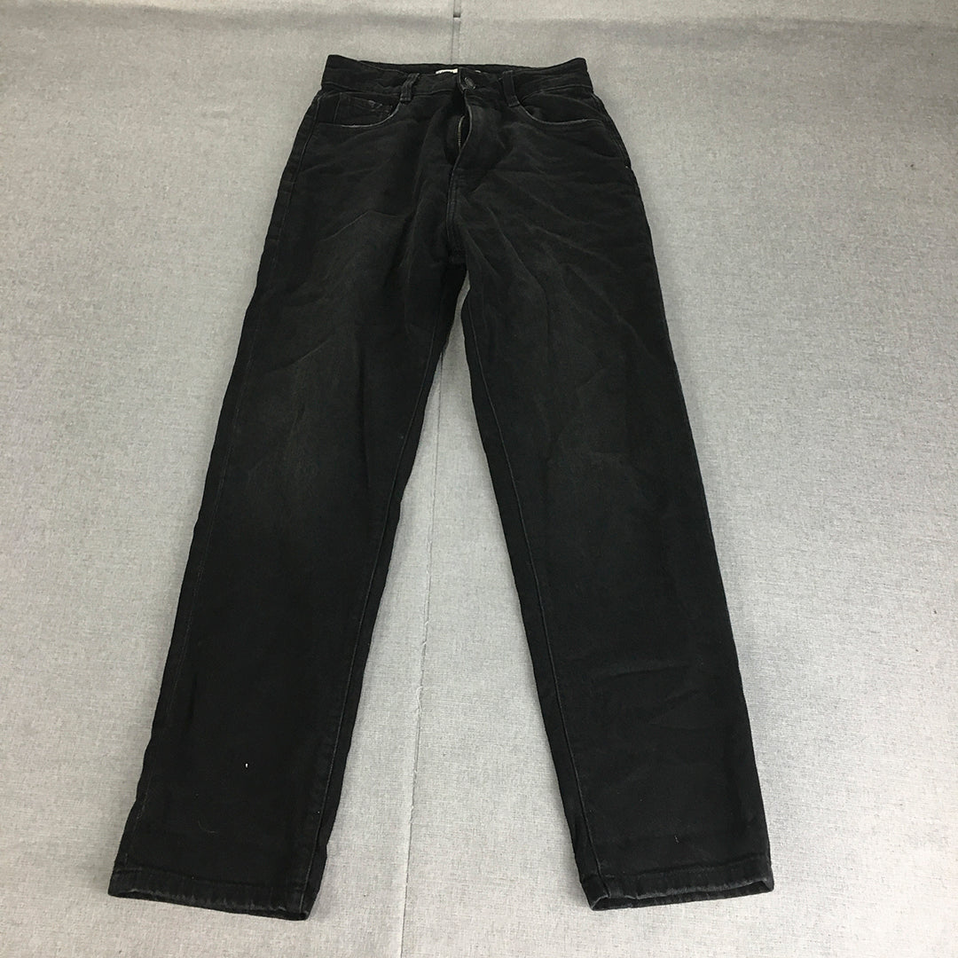 Zara Womens Jeans Size 4 (W26 x L28) Black Straight Leg Dark Wash Denim