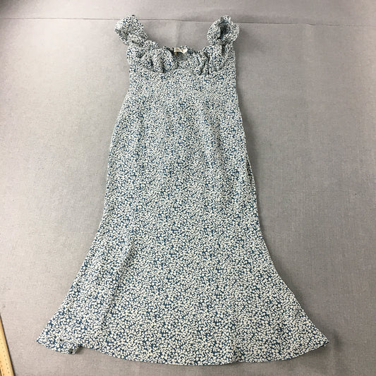 Sweet Pot Womens Dress Size 8 Blue Floral A-Line Mini