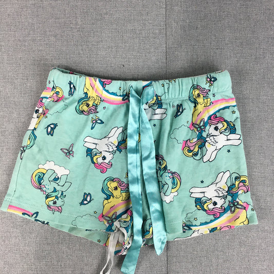 My Little Pony Kids Girls Shorts Size 5 Drawstring Elastic Waist Blue