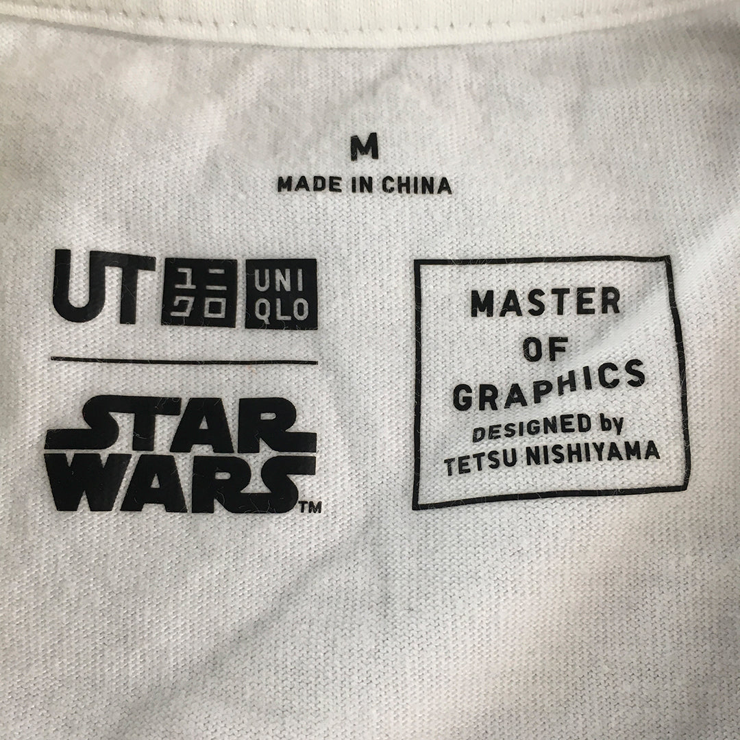 Uniqlo x Star Wars Mens T-Shirt Size M White Short Sleeve Tee