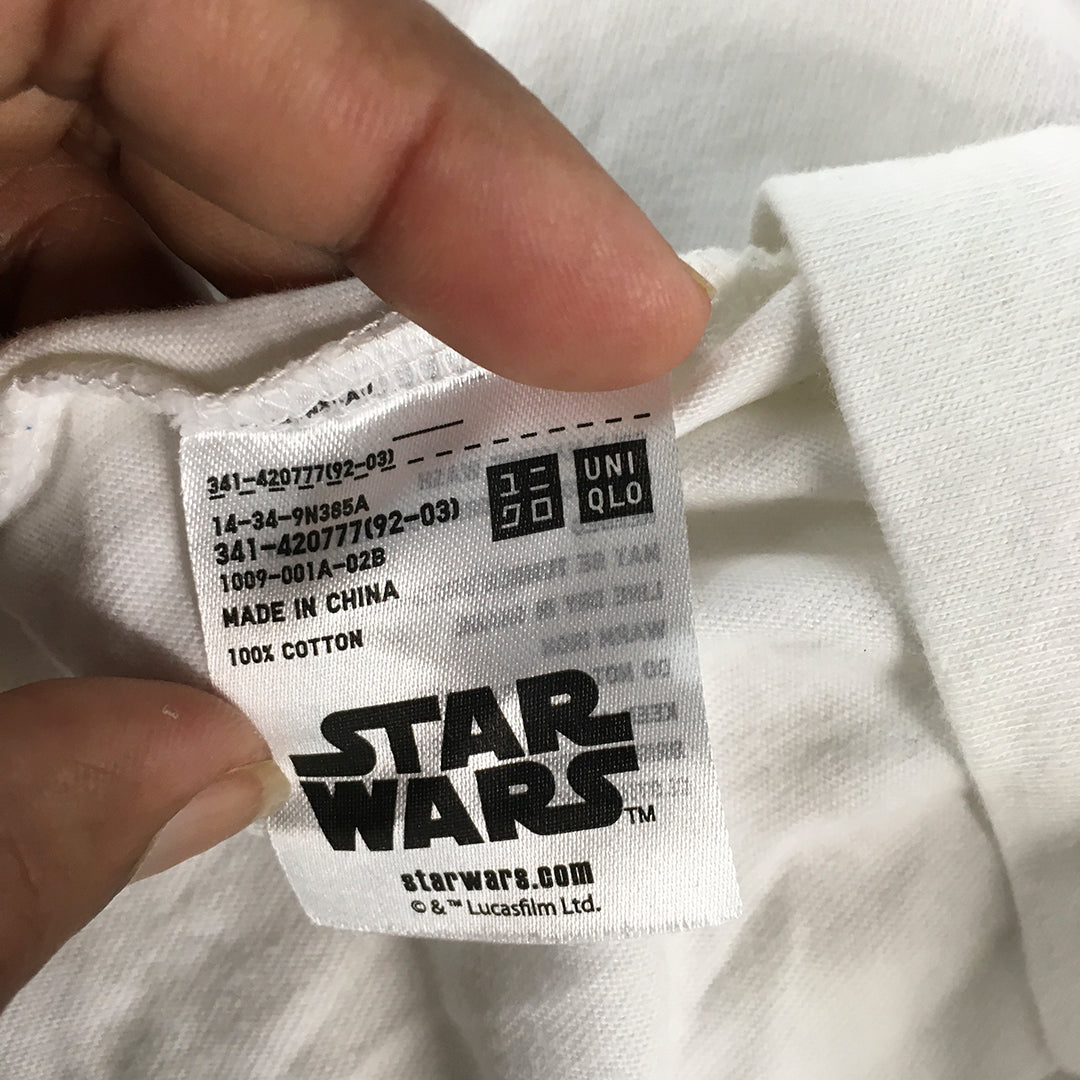 Uniqlo x Star Wars Mens T-Shirt Size M White Short Sleeve Tee