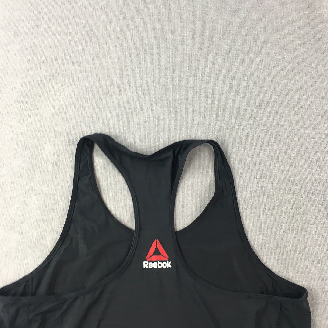 Reebok Activchill Womens Tank Top Size M Black Logo Sleeveless Shirt