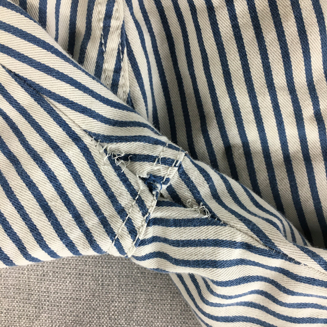 Cotton On Mens Chino Shorts Size 30 Blue White Striped Pockets