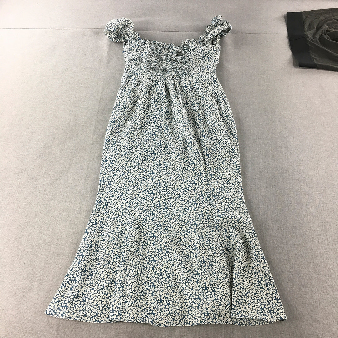 Sweet Pot Womens Dress Size 8 Blue Floral A-Line Mini