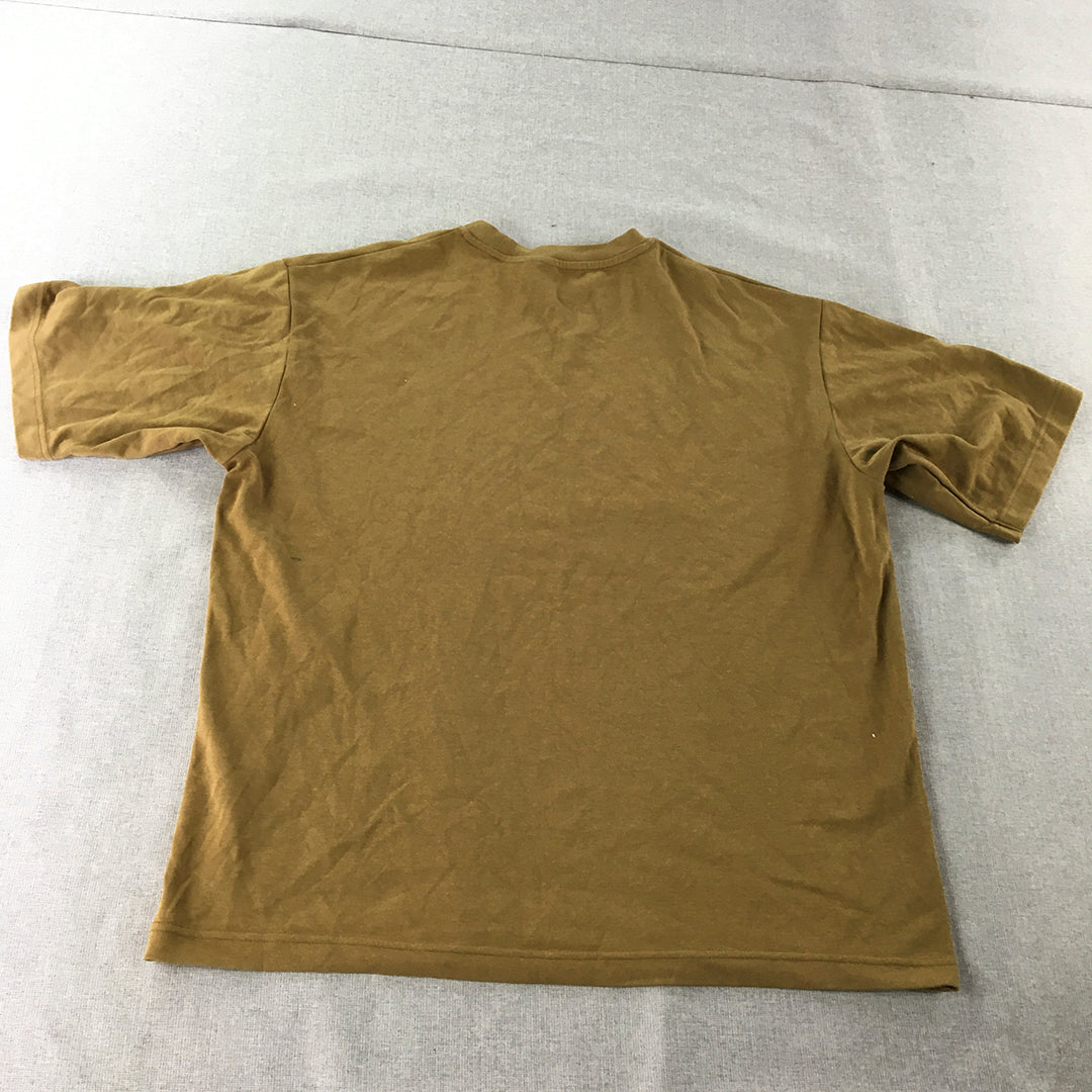 Uniqlo U Mens T-Shirt Size XL Brown Crew Neck Short Sleeve Tee