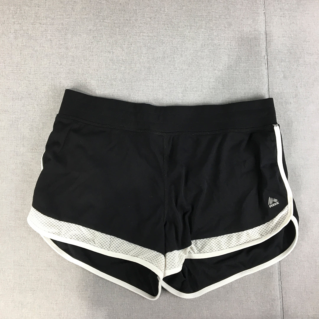 RBX Active Womens Shorts Size L Black Logo Elastic Waist