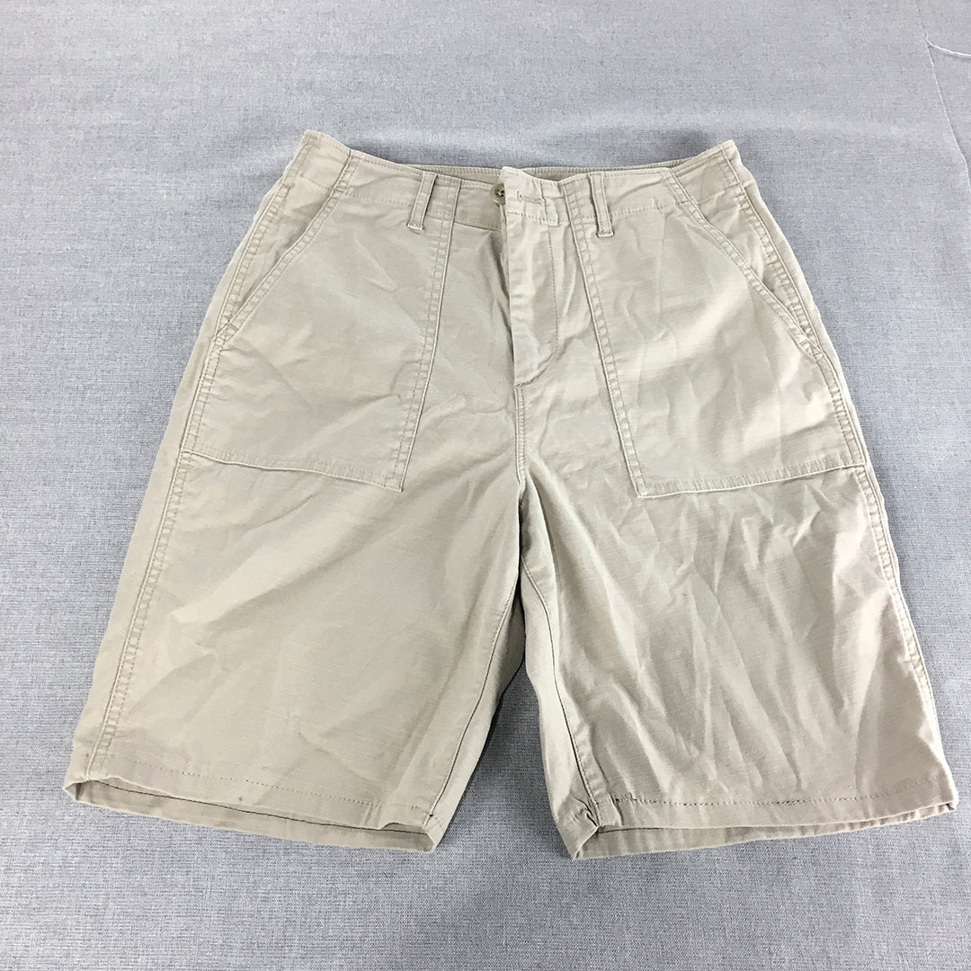 Uniqlo Womens Shorts Size 27 Grey Chino Pockets Stretch Fabric