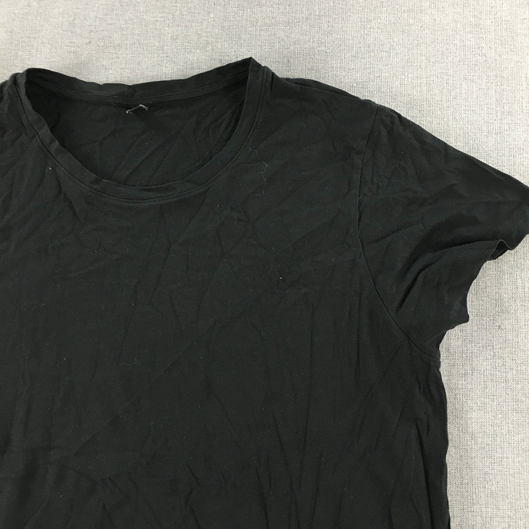 Uniqlo Womens T-Shirt Size XL Black Short Sleeve Crew Neck Tee