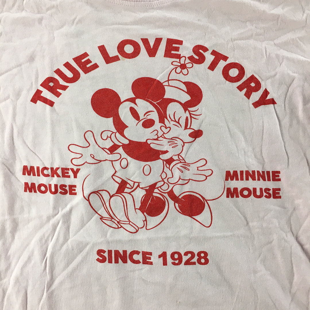 Disney Womens T-Shirt Size 12 Pink Mickey & Minnie Mouse Top