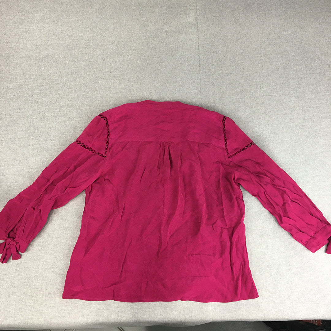 Tokito Womens Shirt Size 10 Pink Button-Up Long Sleeve Shirt