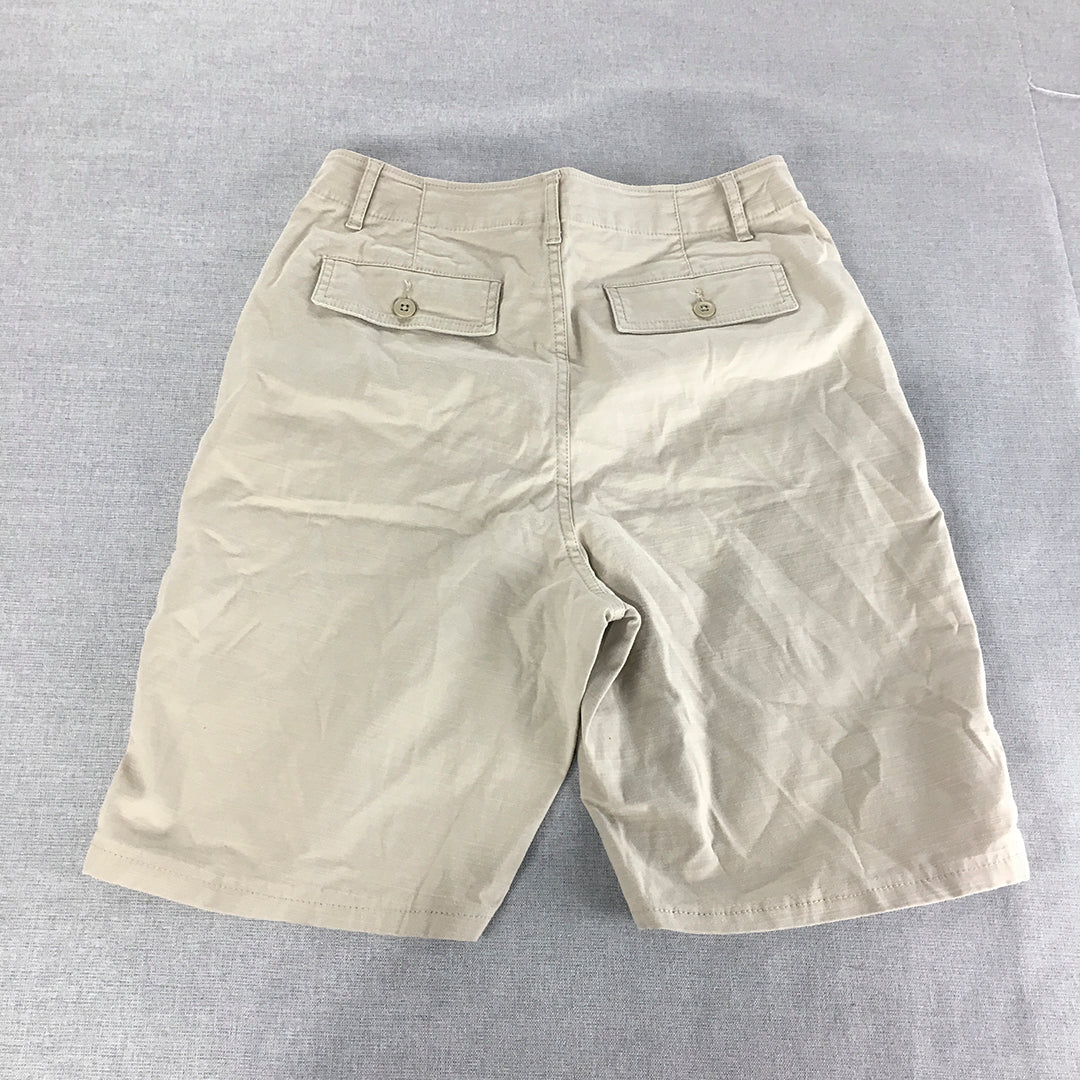 Uniqlo Womens Shorts Size 27 Grey Chino Pockets Stretch Fabric