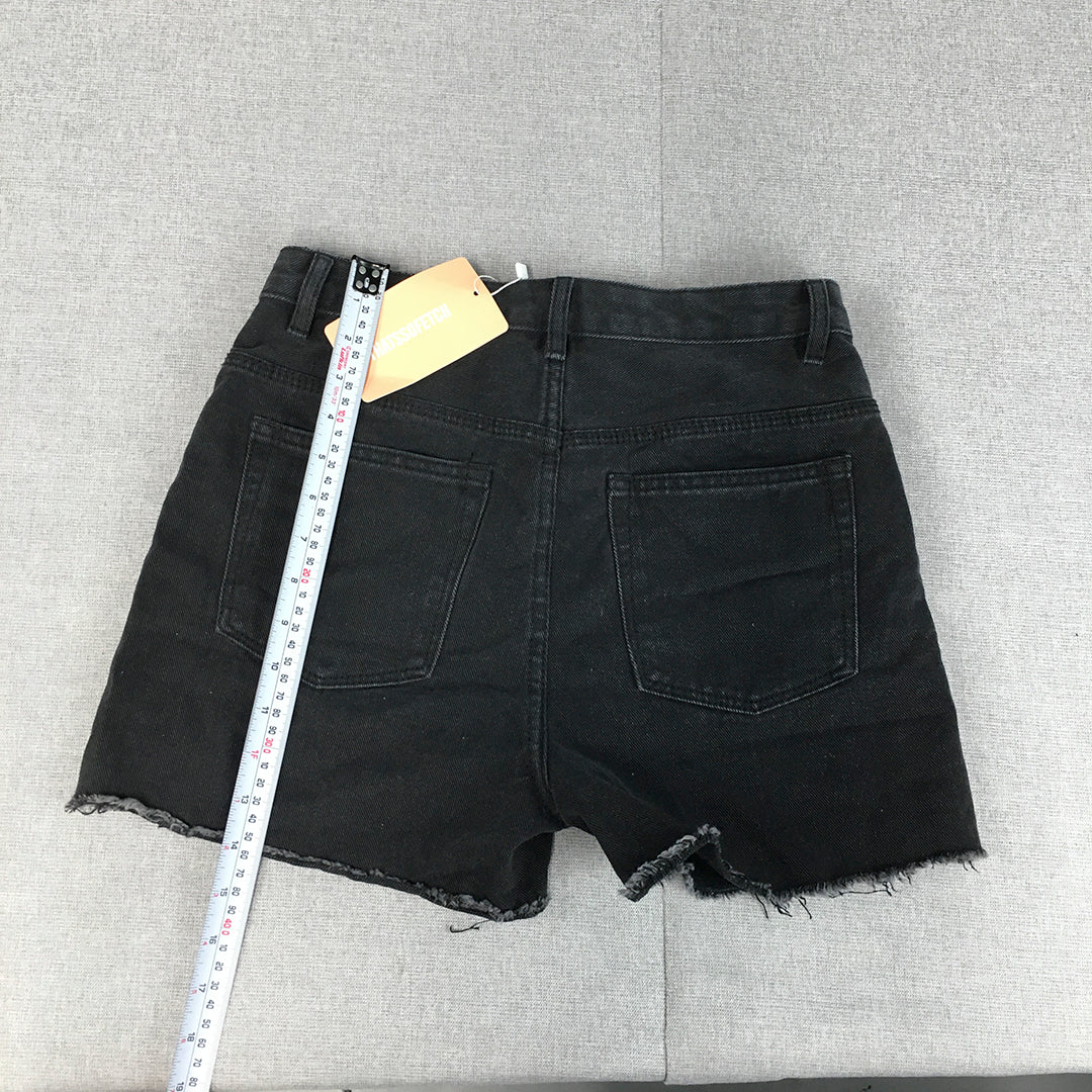 NEW Thats So Fetch Womens Denim Shorts Size 10 Black Raw Hem Pockets