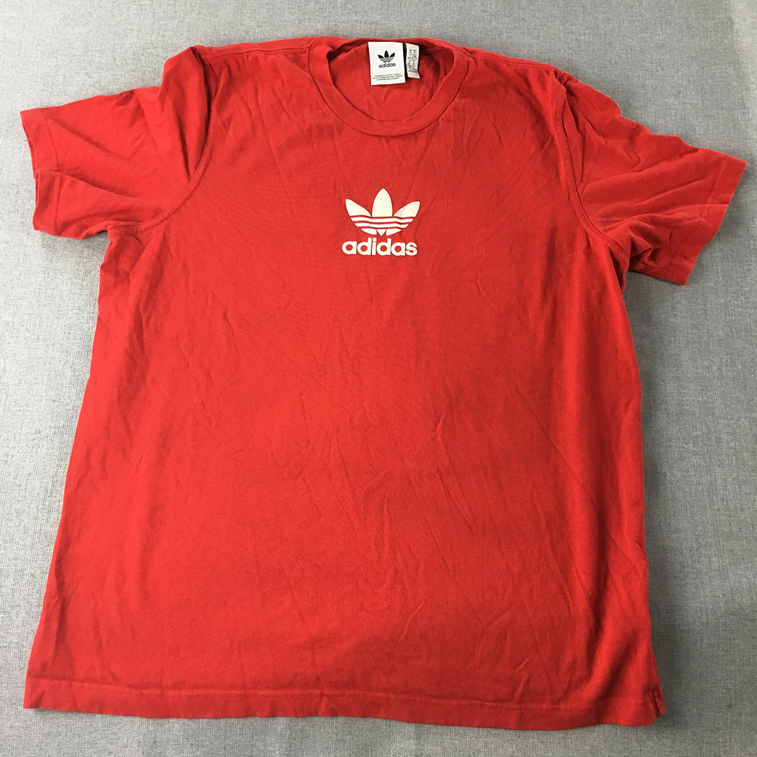 Adidas Mens T-Shirt Size XL Red Trefoil Logo Crew Neck Short Sleeve Tee