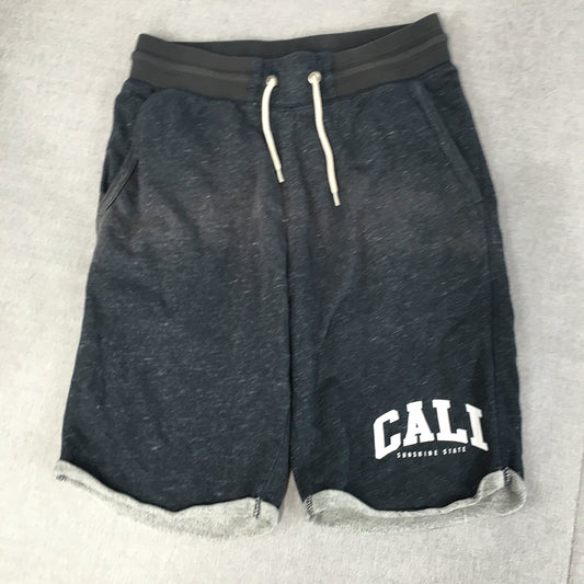 H&M Kids Boys Shorts Size 13 - 14 Years Blue Cali Surf Drawstring Pockets