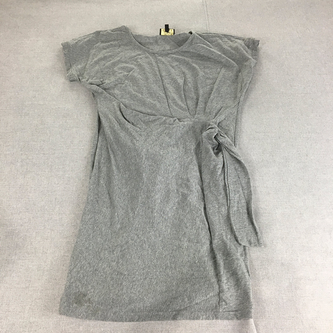 Doll Deluxe Womens Mini Dress Size L Grey Short Sleeve