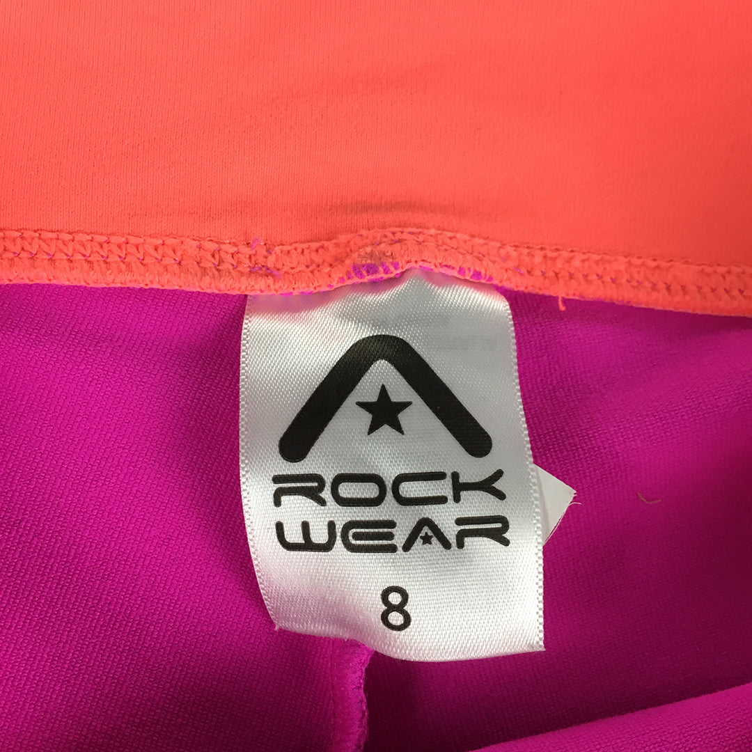 Rockwear Womens Legging Shorts Size 8 Purple Stretch Workout Gym