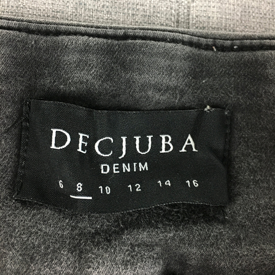 Decjuba Denim Womens Skinny Jeans Size 8 Black Pull On Stretch