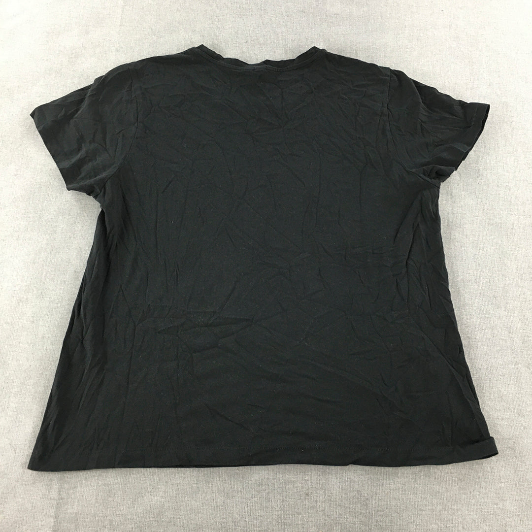 Uniqlo Womens T-Shirt Size XL Black Short Sleeve Crew Neck Tee