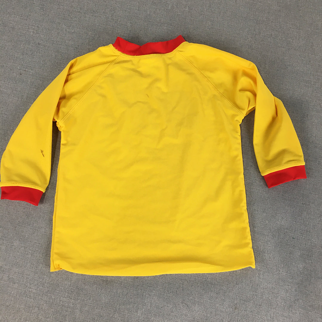 Beach Patrol Australia Kids Rash Vest Size 4 Toddler Yellow Surf Swim Rashie