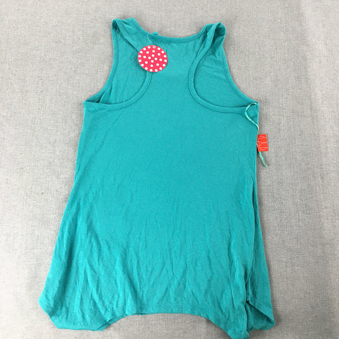 NEW Pink Sugar Kids Girls Tank Top Size 14 Blue Pockets Sleeveless Shirt