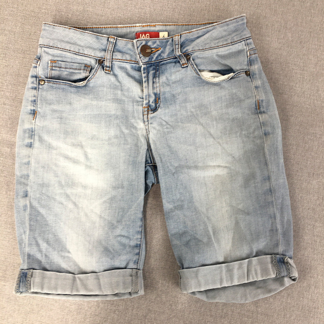 Jag Womens Denim Shorts Size 6 Blue Light Wash Pockets