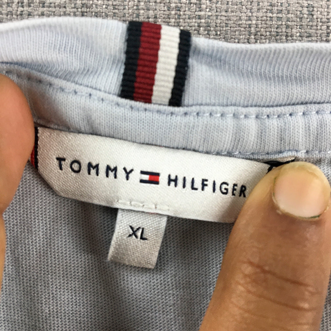 Tommy Hilfiger Womens T-Shirt Size XL Blue Logo Short Sleeve Tee