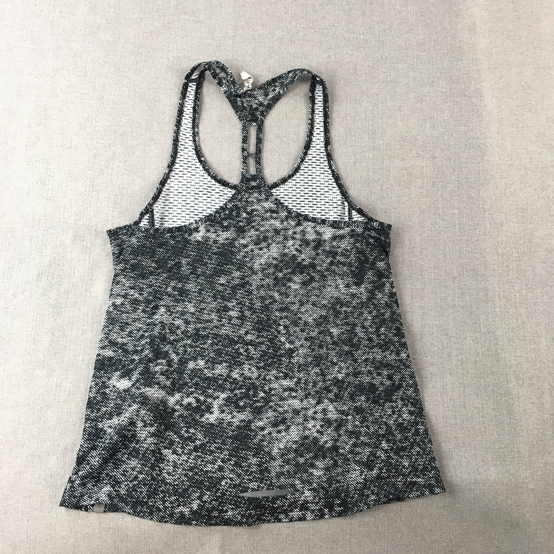 Under Armour Womens Tank Top Size S Black White Dot Sleeveless Shirt