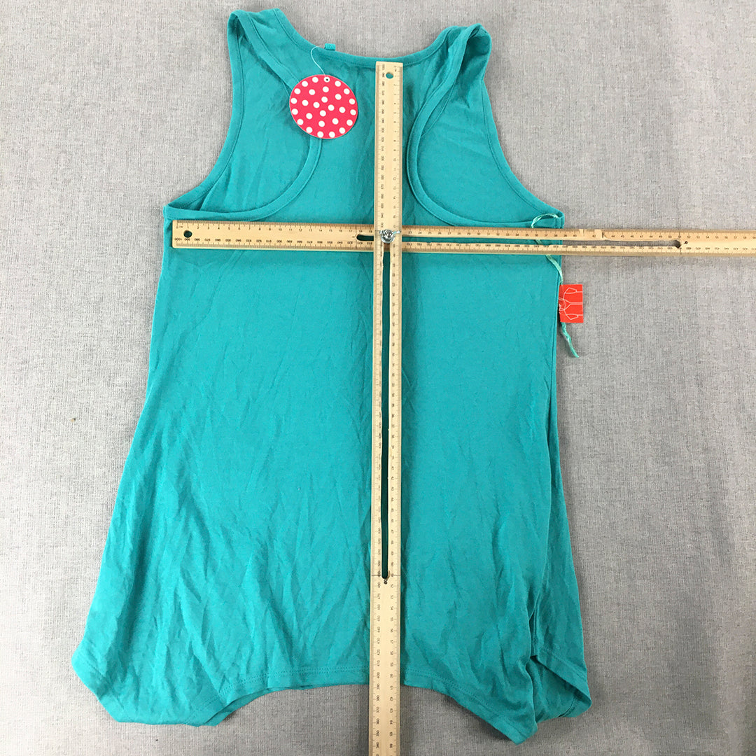 NEW Pink Sugar Kids Girls Tank Top Size 14 Blue Pockets Sleeveless Shirt