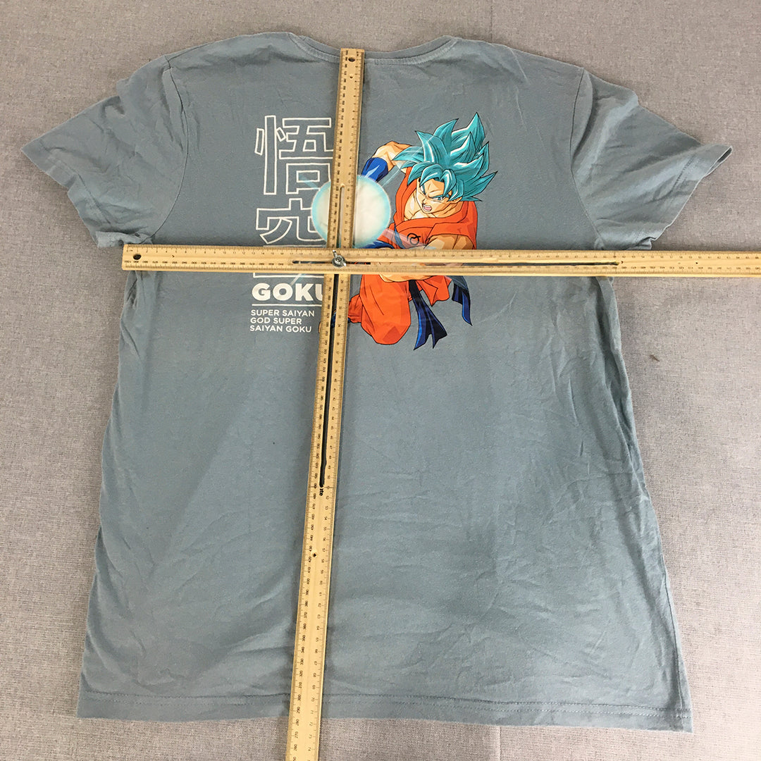 Dragon Ball Super Mens T-Shirt Size L Blue Goku Short Sleeve Tee