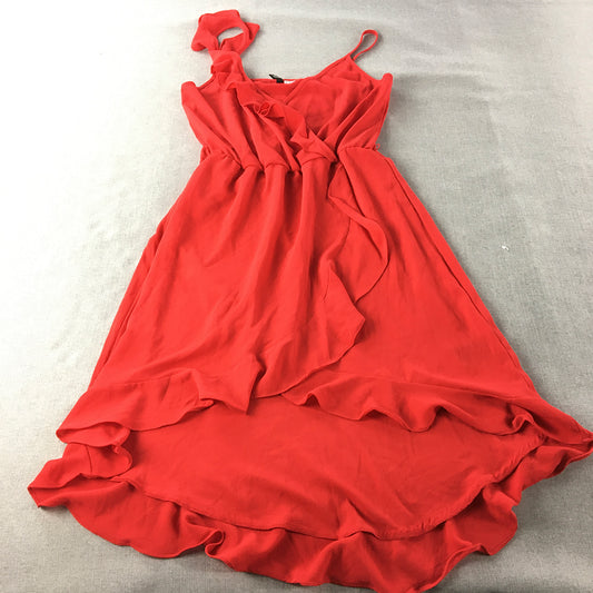 H&M Womens Dress Size 10 Red Fit & Flare Mini Sleeveless