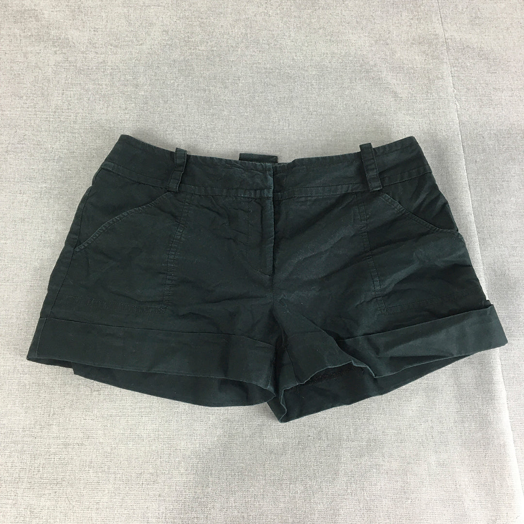 Cue Womens Shorts Size 8 Navy Blue Pockets