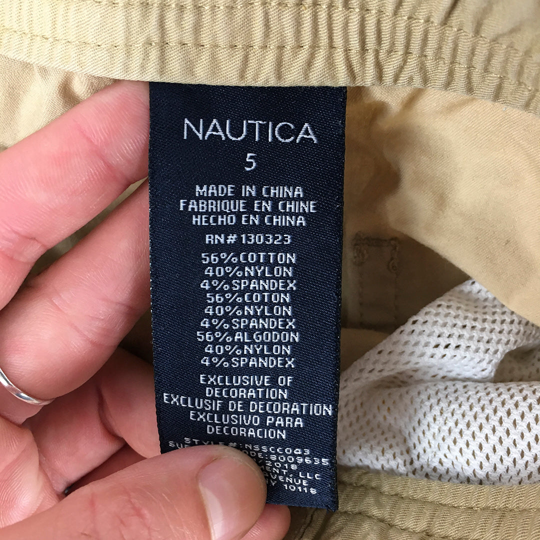 Nautica Kids Boys Shorts Size 5 Brown Drawstring Pockets Elastic Waist