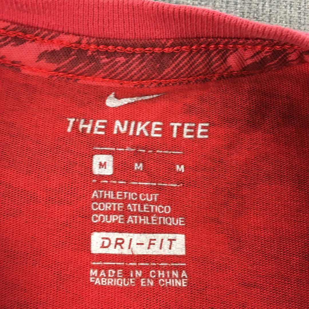 Nike Elite Kids Boys T-Shirt Youth Size M (10 - 12 Years) Red Logo Short Sleeve