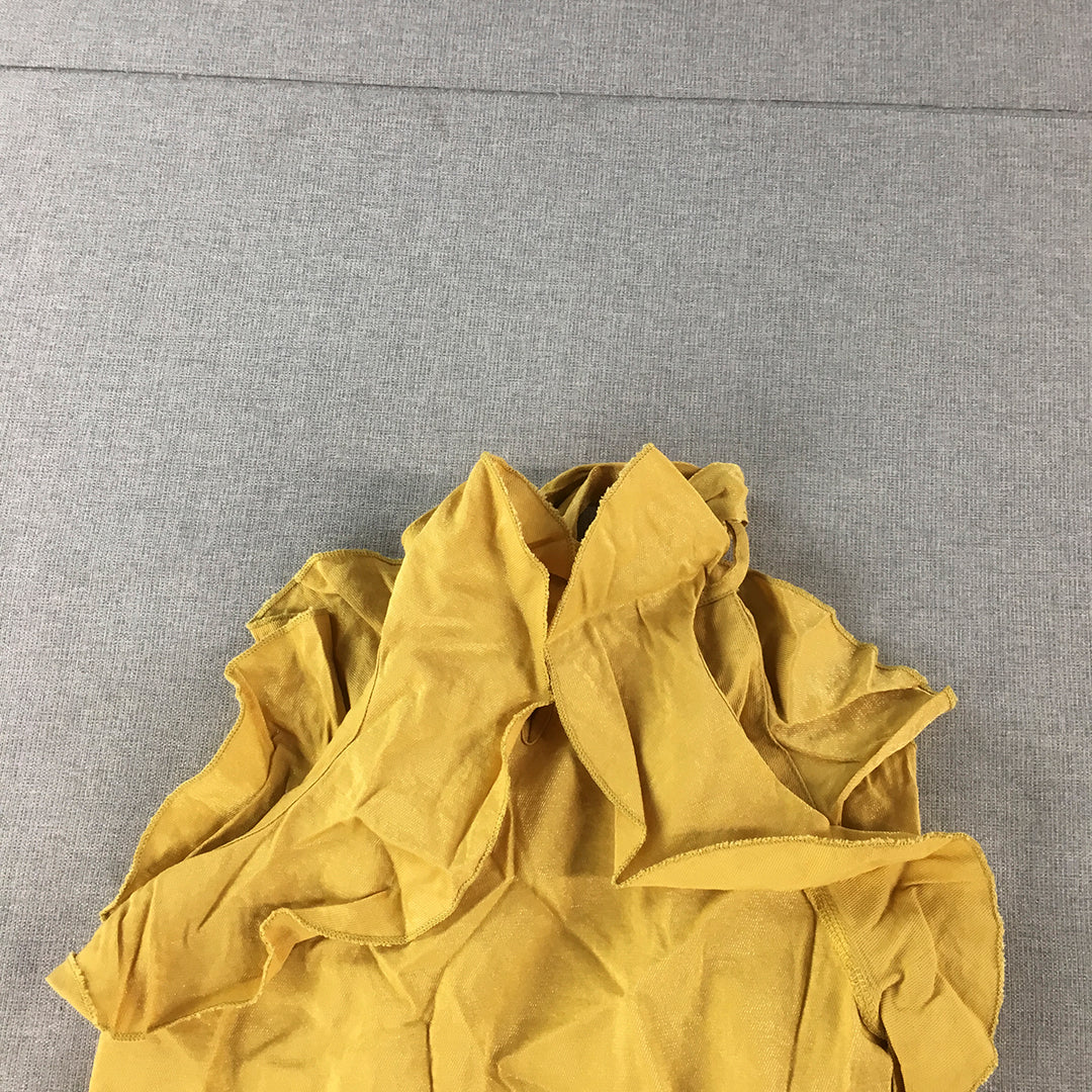 Atmos & Here Womens Mini Dress Size 6 Yellow Sleeveless A-Line