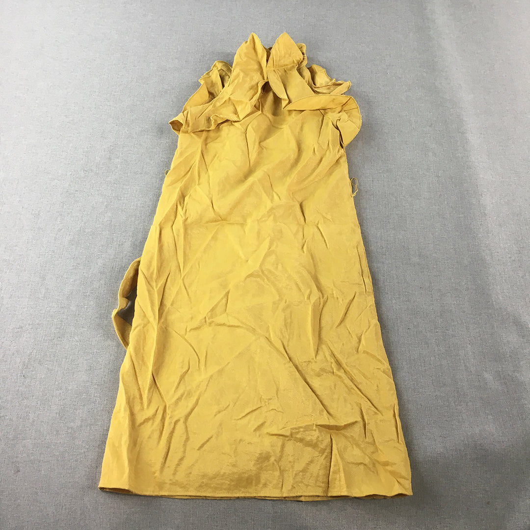 Atmos & Here Womens Mini Dress Size 6 Yellow Sleeveless A-Line