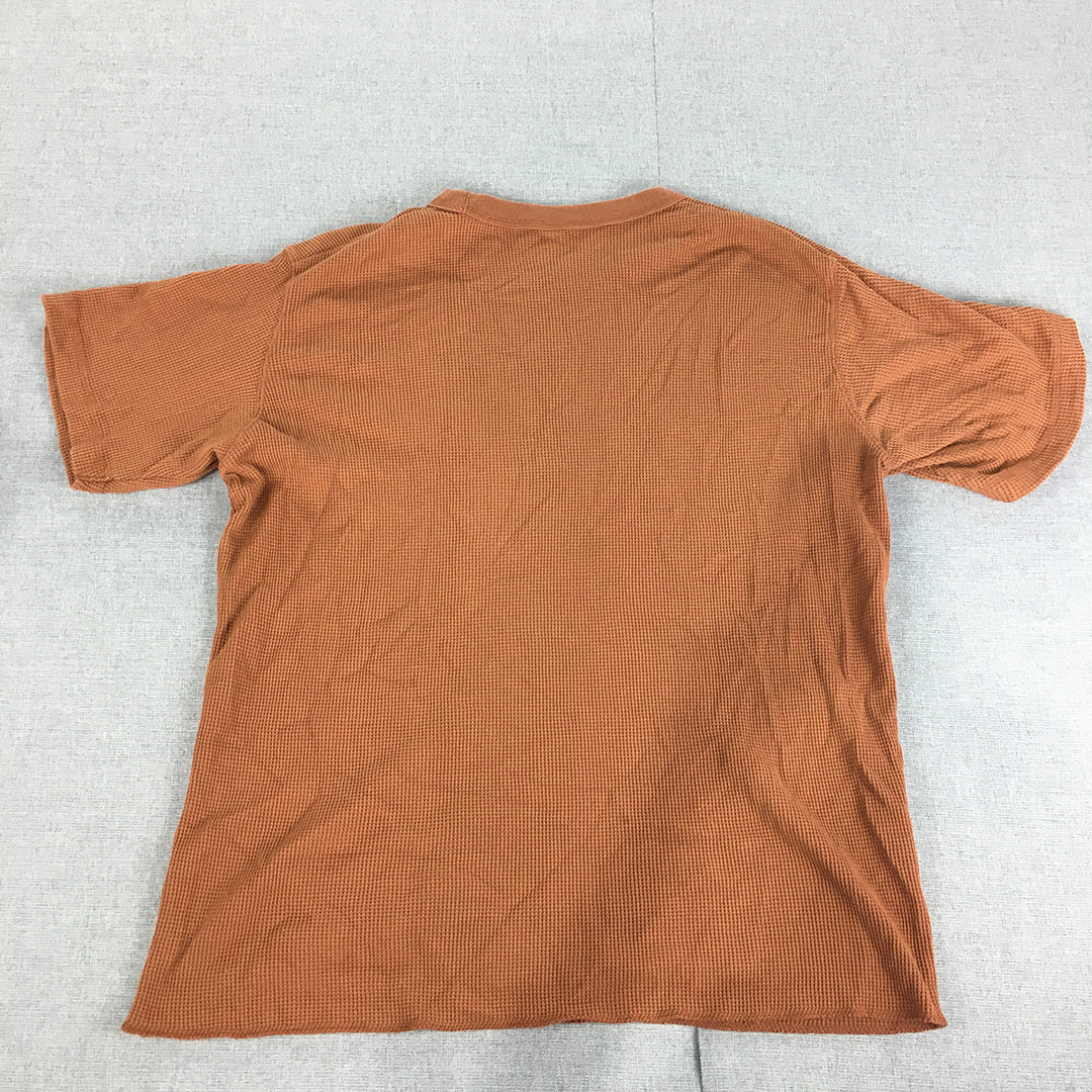 Uniqlo Mens Knit T-Shirt Size M Brown Short Sleeve Crew Neck Tee